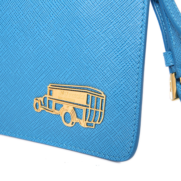 prada(普拉达) 土耳其蓝色皮质老爷车logo手包