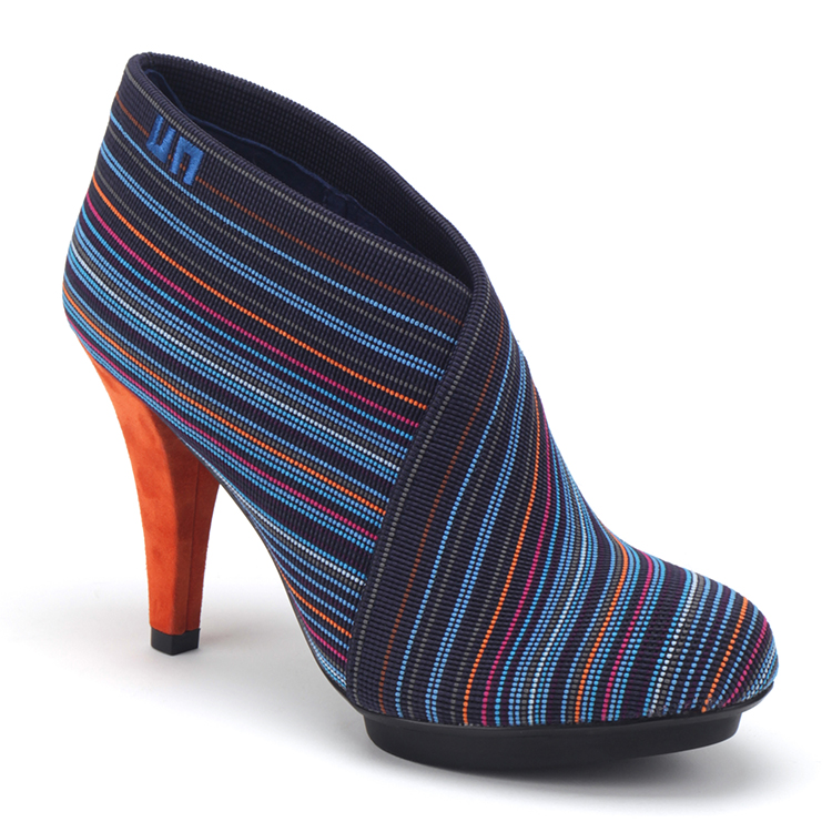united nude un fold deluxe hi 欧美女款松紧带条纹撞色高跟鞋