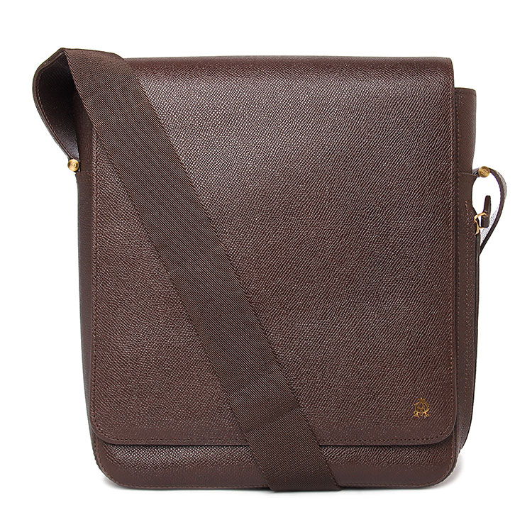 dunhill(登喜路) 深咖色皮质斜挎包