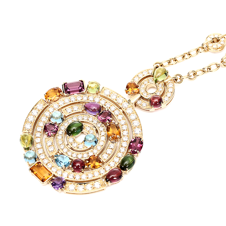 bvlgari(宝格丽) 18k黄金彩宝镶钻项链