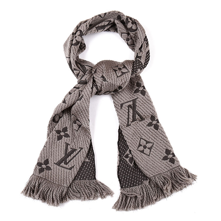 louis vuitton(路易威登) logomania灰色羊毛围巾