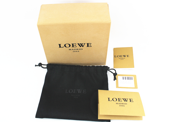 loewe罗意威玫红色女士牛皮折叠钱包
