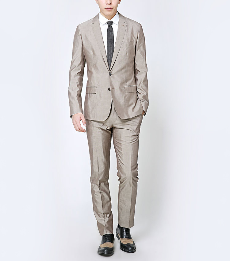 dolce&gabbana/杜嘉班纳男士西装-男士浅咖啡色棉时尚西服套装