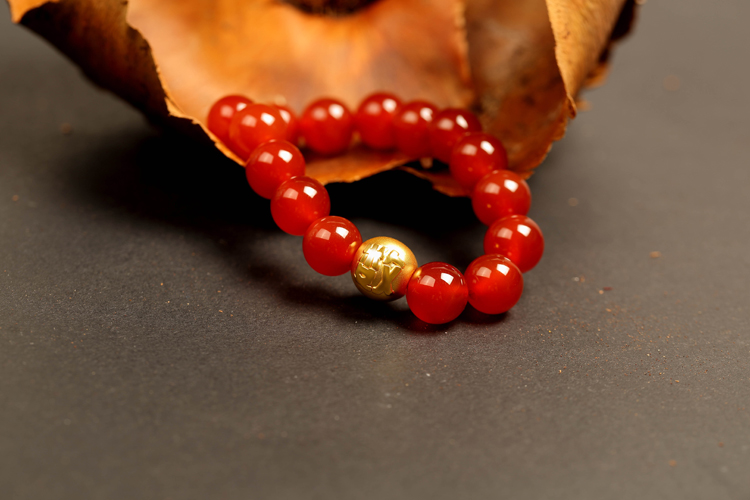 cnuti/粤通 999千足金 3d硬金转运珠 数字形红