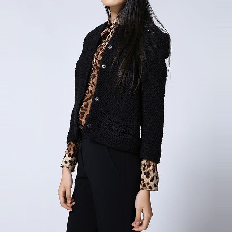 dolce&gabbana/杜嘉班纳女士外套-女士黑色羊毛经典西服单衣