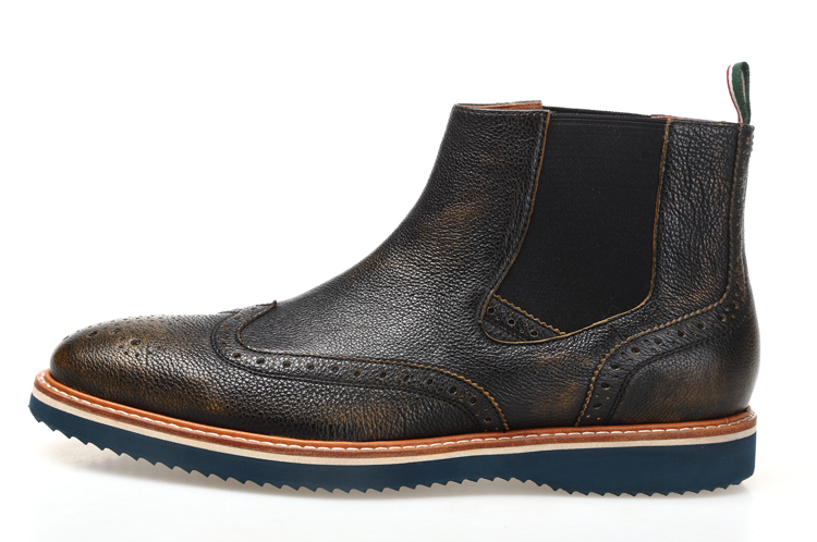 mascal/mascal2014冬季新款时尚小牛皮高帮套脚男士运动鞋