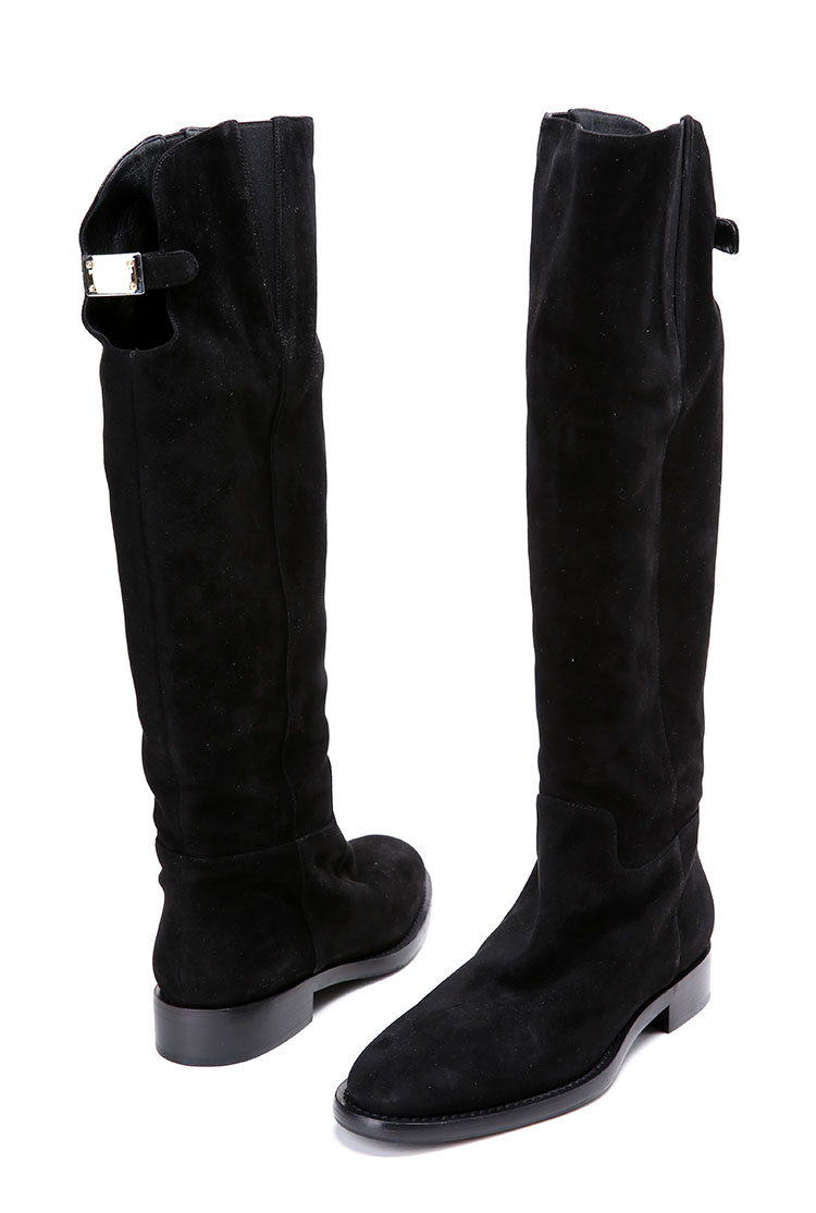 dolce&gabbana/杜嘉班纳女士靴子-女士黑色牛皮经典皮鞋 黑色 39