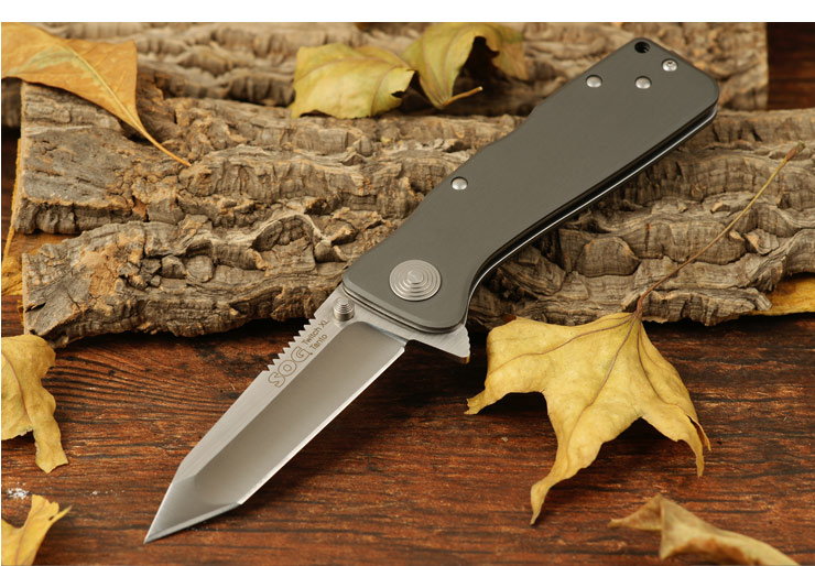 美国sog索格twitch xl tanto 铝柄助力快开折刀