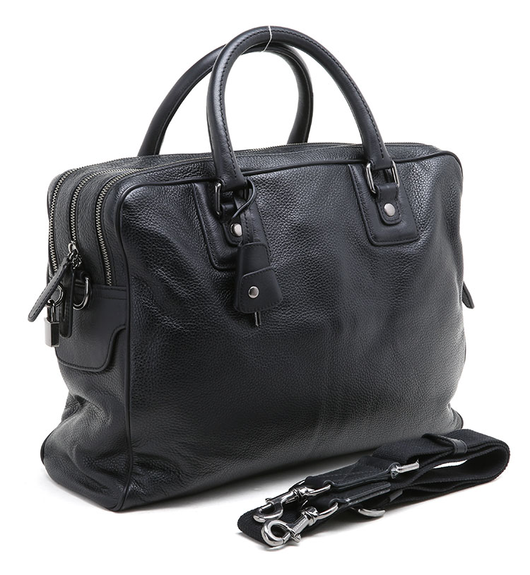 dolce&gabbana/杜嘉班纳手提包-男士黑色牛皮经典包 黑色