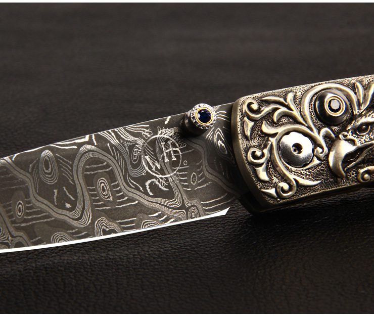 威廉亨利william henry 镶嵌蓝宝石 大马士革刀(全球限量250把 23/250