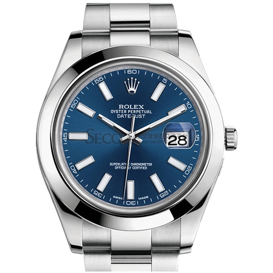 rolex(劳力士)日志型ii男士机械腕表 116300 蓝色表盘条钉刻度