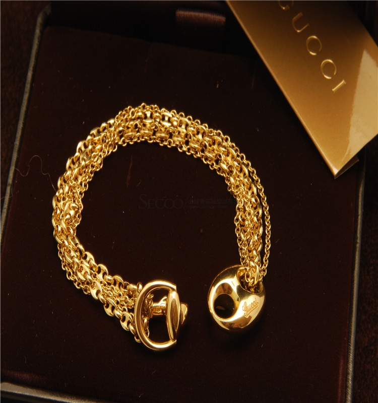 gucci 古驰 18k黄金马扣流苏手链224025j85008000