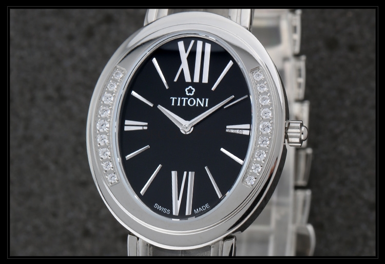 titoni/梅花 商务系列时尚石英女表tq42921s-db-360