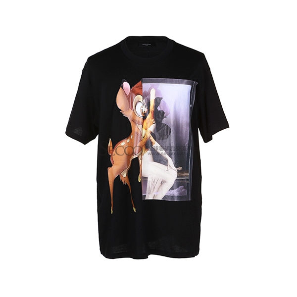 givenchy( 纪梵希)春夏新款黑色小鹿全棉男士t恤 黑色 s