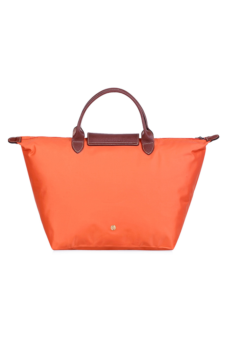 longchamp 珑骧 橙色经典尼龙折叠中号短柄 女士手拎包/饺子包 1623