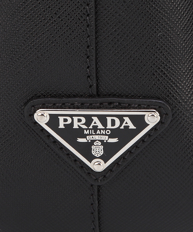 prada/普拉达 saffiano travel 黑色压纹牛皮男式手提