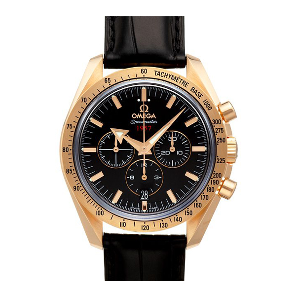 omega/欧米茄超霸阔箭天文台自动机械计时玫瑰金男表(321.53.42.50.