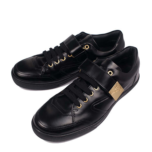 versace 范思哲 牛皮 男士 系带鞋 黑色 41