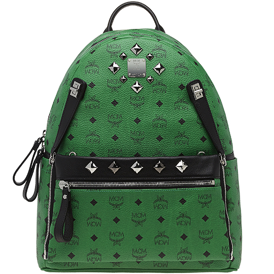 mcm/mcm 女士绿色中号stark系列pvc/配皮双肩背包mmk4sve79ga001