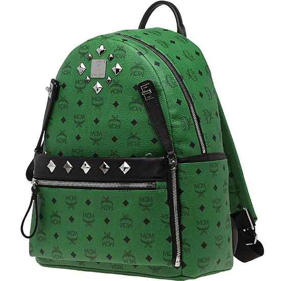 mcm/mcm 女士绿色中号stark系列pvc/配皮双肩背包mmk4sve79ga001
