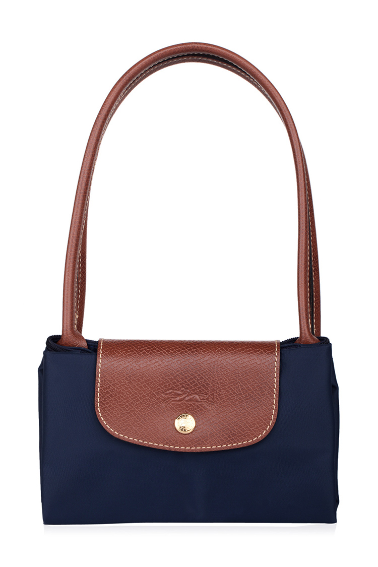 longchamp/珑骧 海军蓝尼龙折叠 女士 长柄小号饺子包 手拎包 单肩包