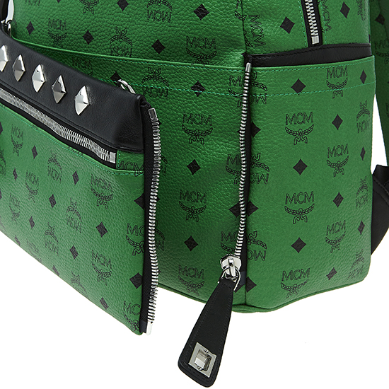 mcm/mcm 女士绿色中号stark系列pvc/配皮双肩背包mmk4sve79ga001