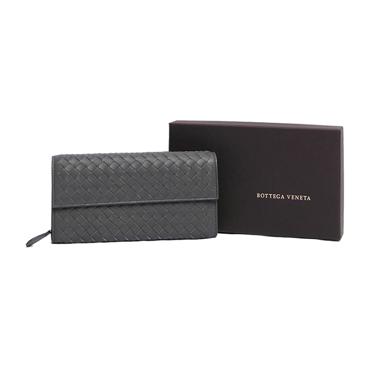bottega veneta 葆蝶家bv女士羊皮/灰色长款钱包150509