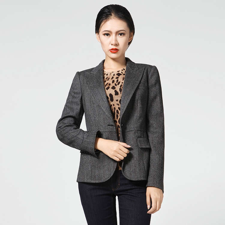 女士外套】dolce&gabbana/杜嘉班纳女士灰色羊毛时尚西服单衣 【正品