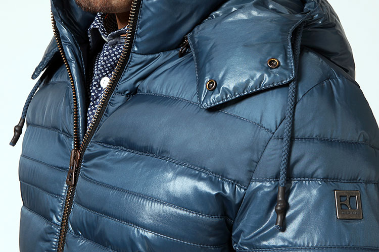 hugo boss/雨果波士男士橙牌蓝色锦纶休闲羽绒服