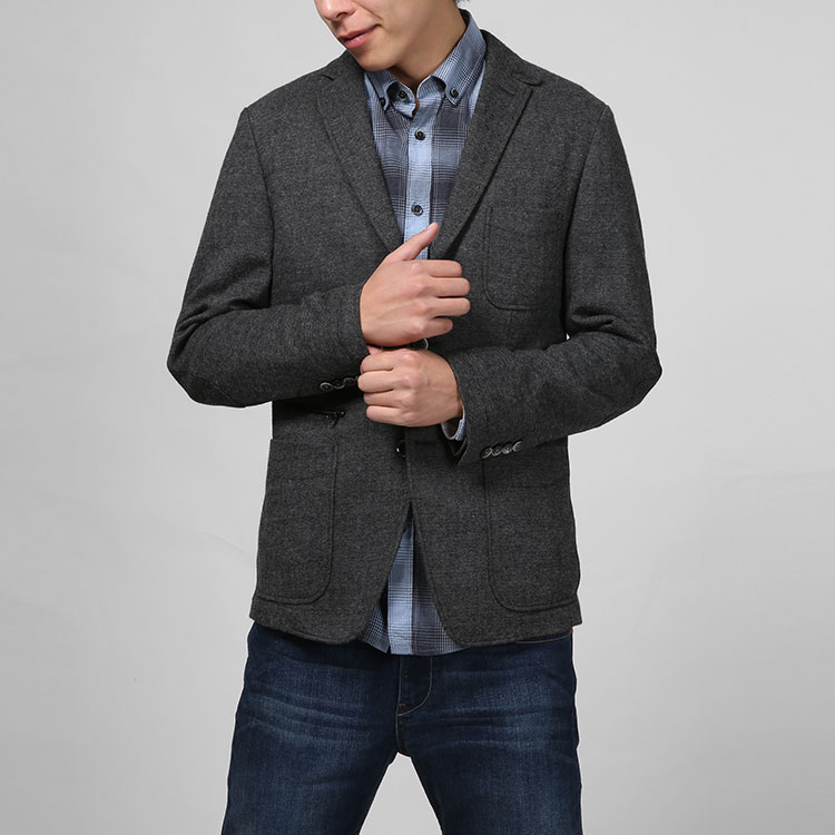 hugo boss/雨果波士男士西装-男士黑牌灰色聚酯商务西装