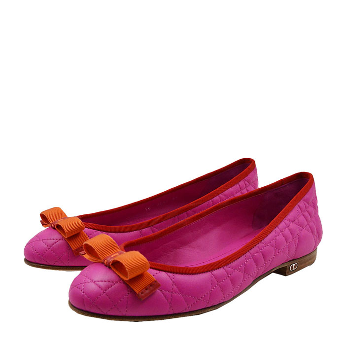 dior/迪奥 christian dior 女士玫红色平跟鞋 玫红色 37