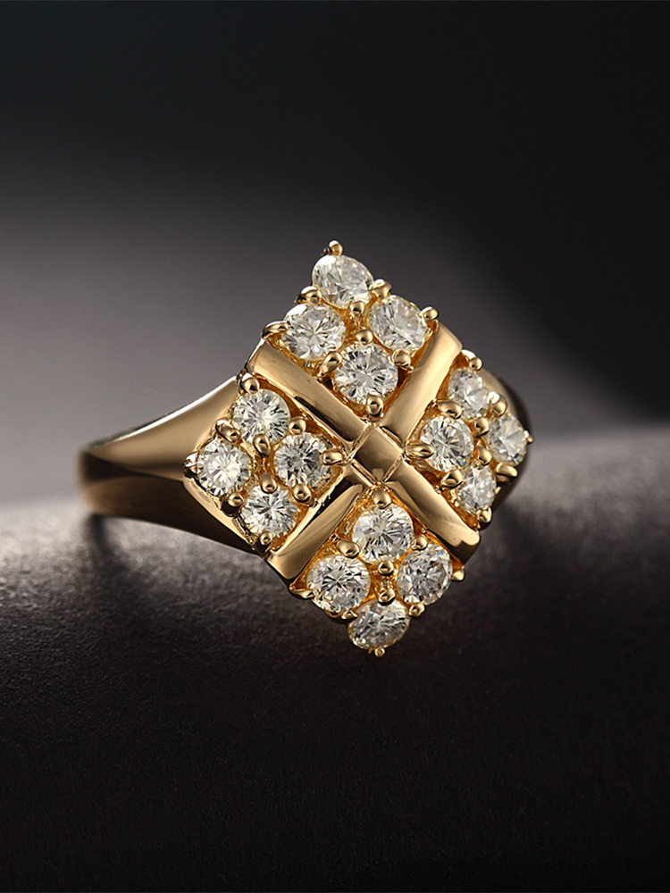 gzuan/古钻 18k黄金钻石戒指 金色 11号