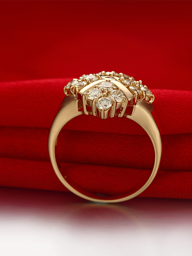 gzuan/古钻 18k黄金钻石戒指 金色 11号