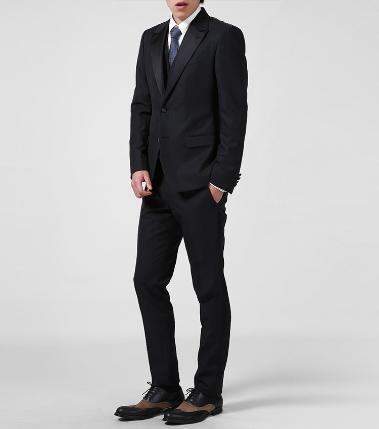 dolce&gabbana/杜嘉班纳男士西装-男士黑色羊毛经典西套(3件套)