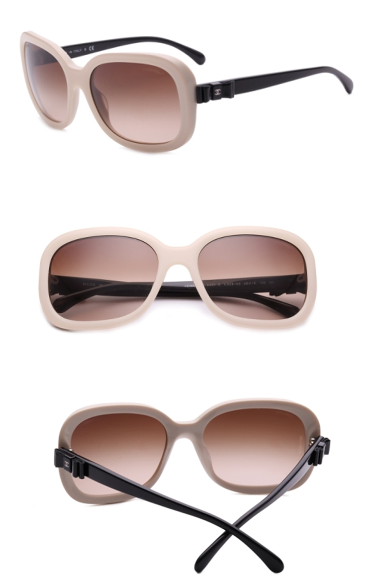 chanel/香奈儿太阳镜 女式时尚墨镜 5280-q 528/s5白框黑腿蝴蝶结logo