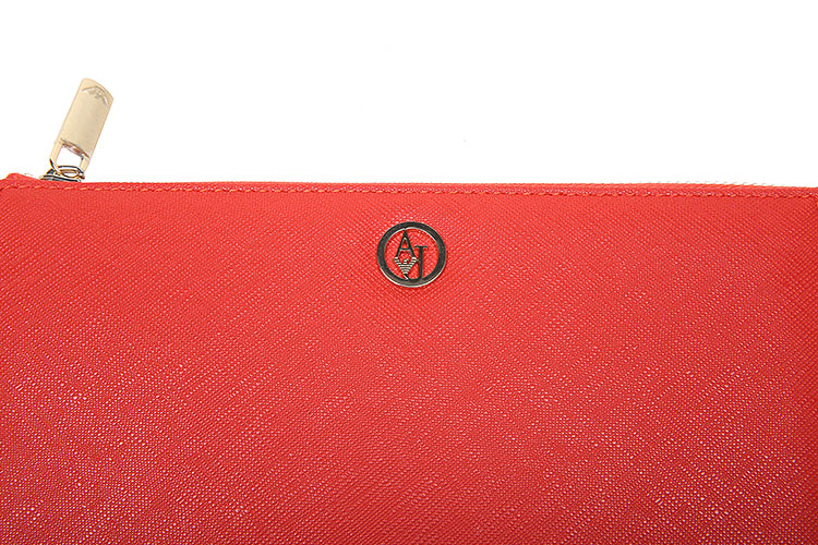 armani jeans/阿玛尼牛仔钱包-女士牛仔系列橘色聚氯乙烯休闲皮夹 桔