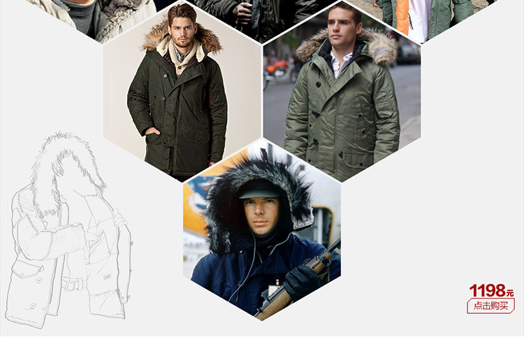 第三代龙牙n3b极地防寒服 n-3b棉大衣男 加厚保暖 铁血正品 月桂绿色