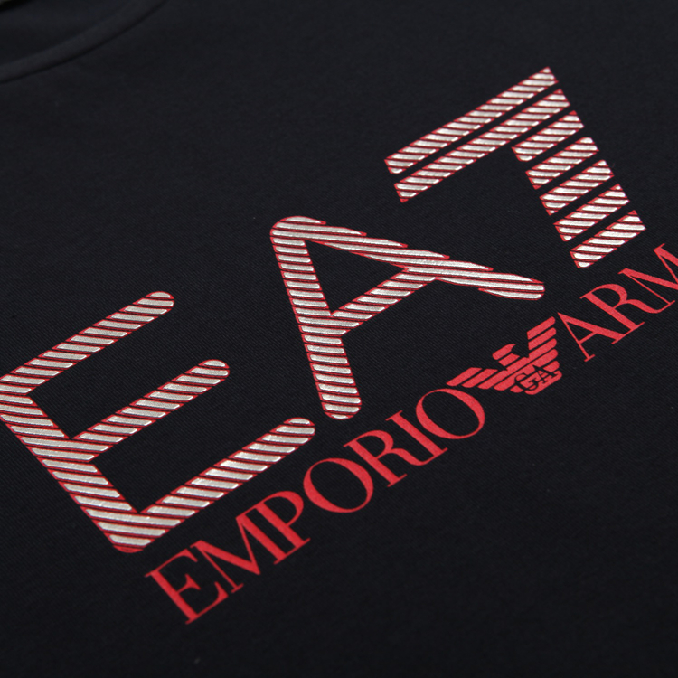 emporio armani/安普里奥阿玛尼 ea7字母图案圆领棉质短袖男士t恤
