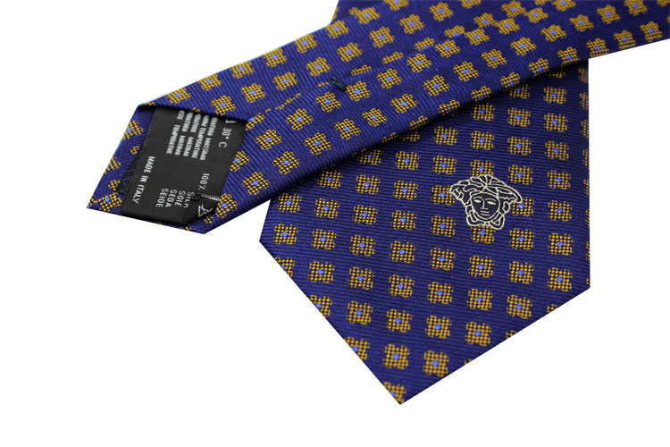 versace/范思哲 男士底 黄色花朵刺绣logo领带