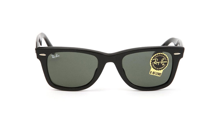 rayban雷朋wayfarer徒步旅行者亚洲版黑色镜框绿色镜片方形情侣款太阳